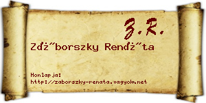 Záborszky Renáta névjegykártya